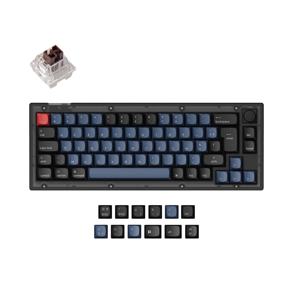 Coleção de layout ISO de teclado mecânico personalizado Keychron V2 QMK