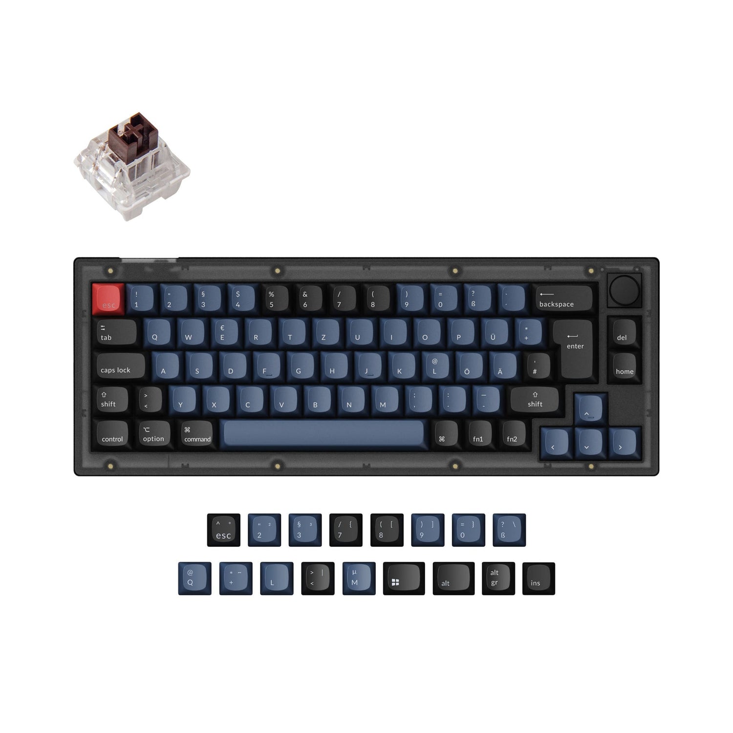 Coleção de layout ISO de teclado mecânico personalizado Keychron V2 QMK