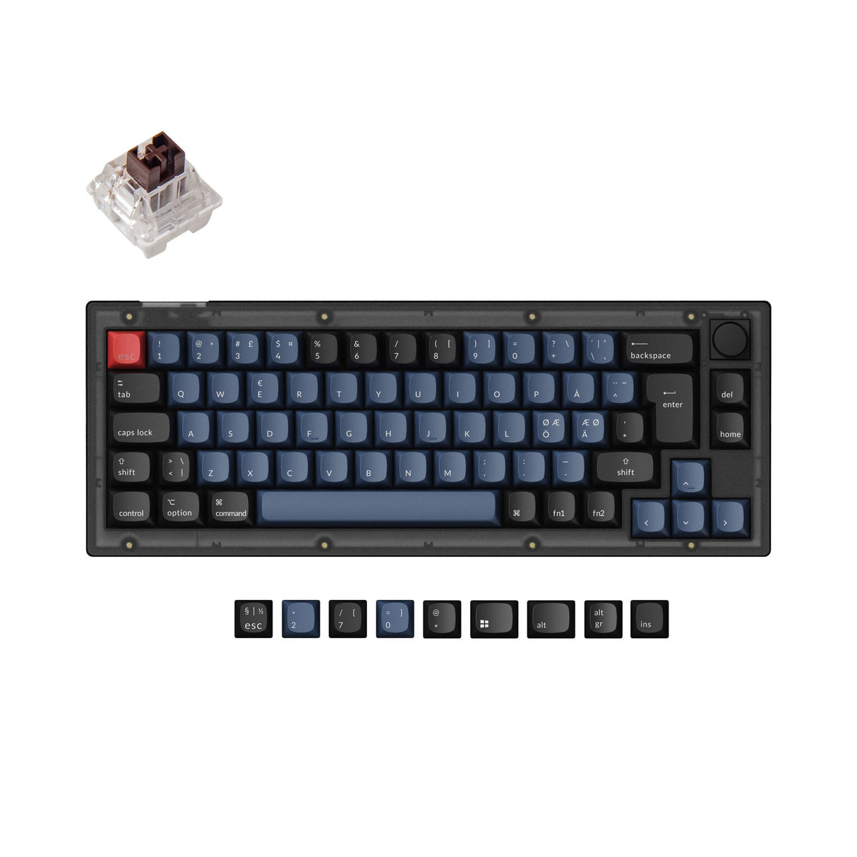 Coleção de layout ISO de teclado mecânico personalizado Keychron V2 QMK