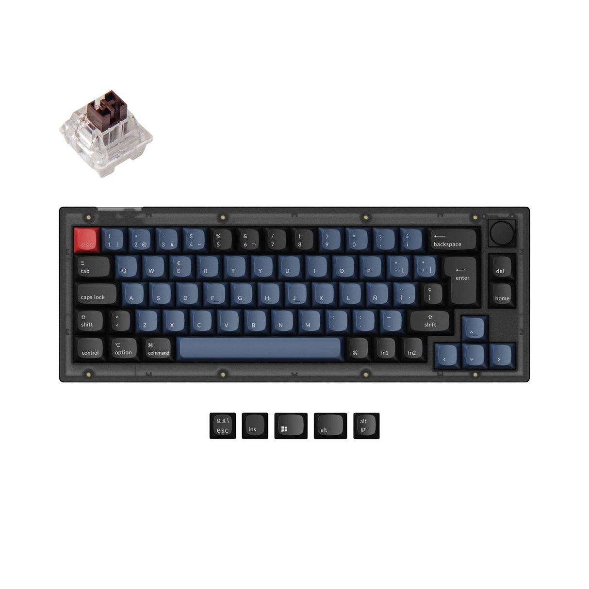 Coleção de layout ISO de teclado mecânico personalizado Keychron V2 QMK