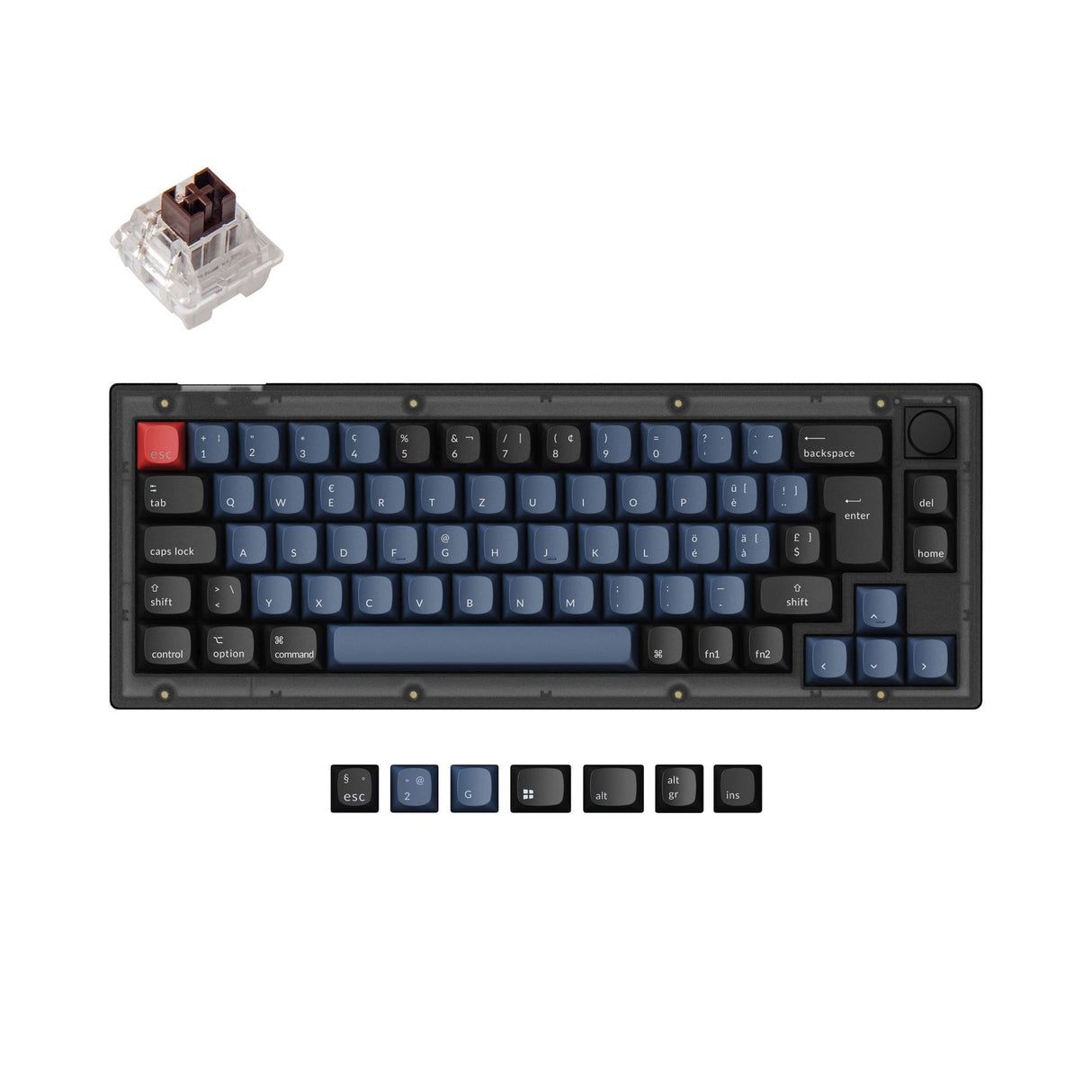 Coleção de layout ISO de teclado mecânico personalizado Keychron V2 QMK