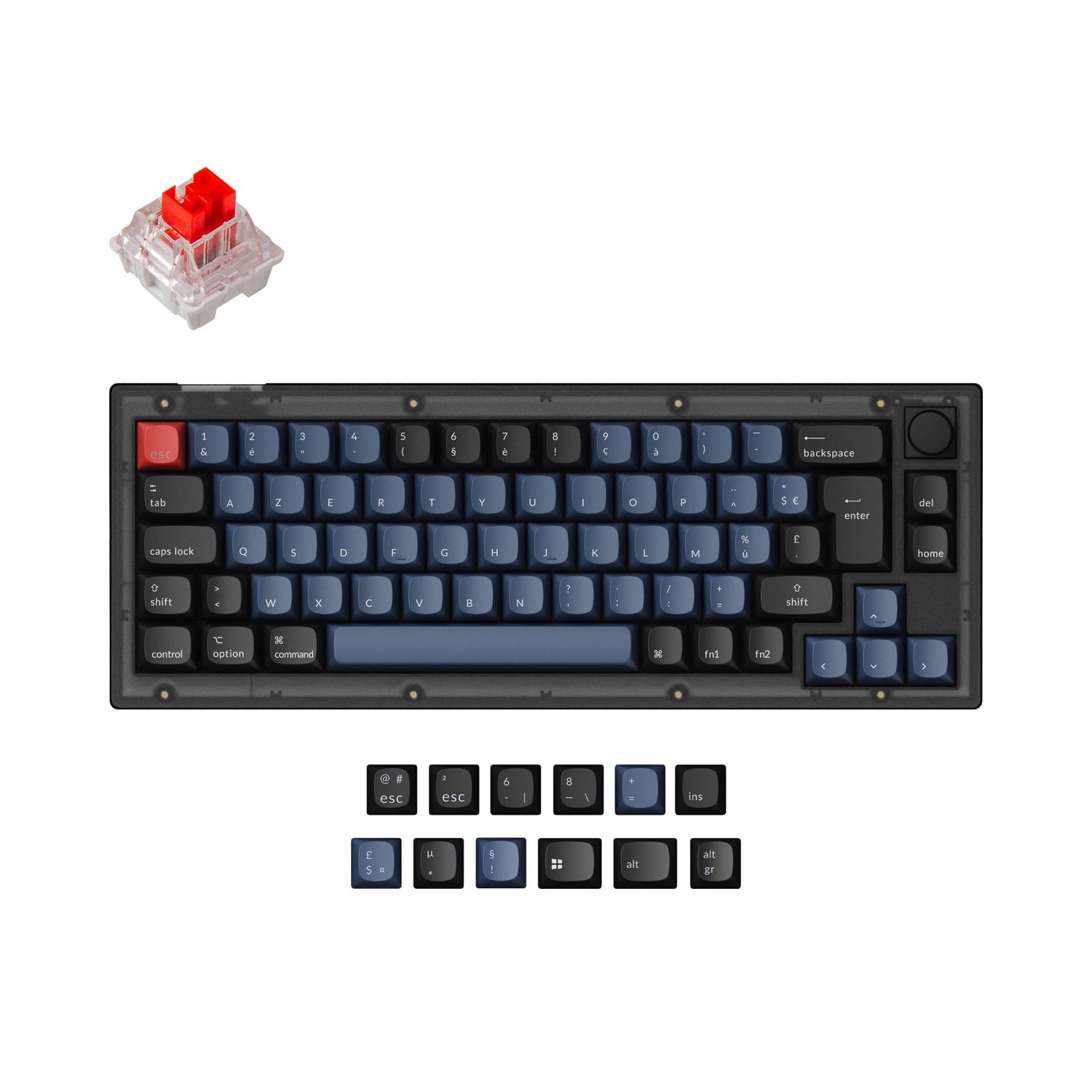 Coleção de layout ISO de teclado mecânico personalizado Keychron V2 QMK
