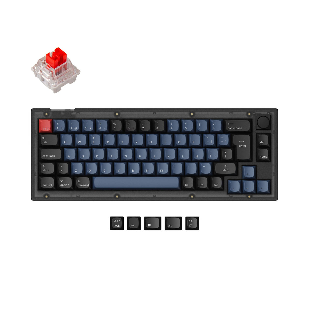 Coleção de layout ISO de teclado mecânico personalizado Keychron V2 QMK
