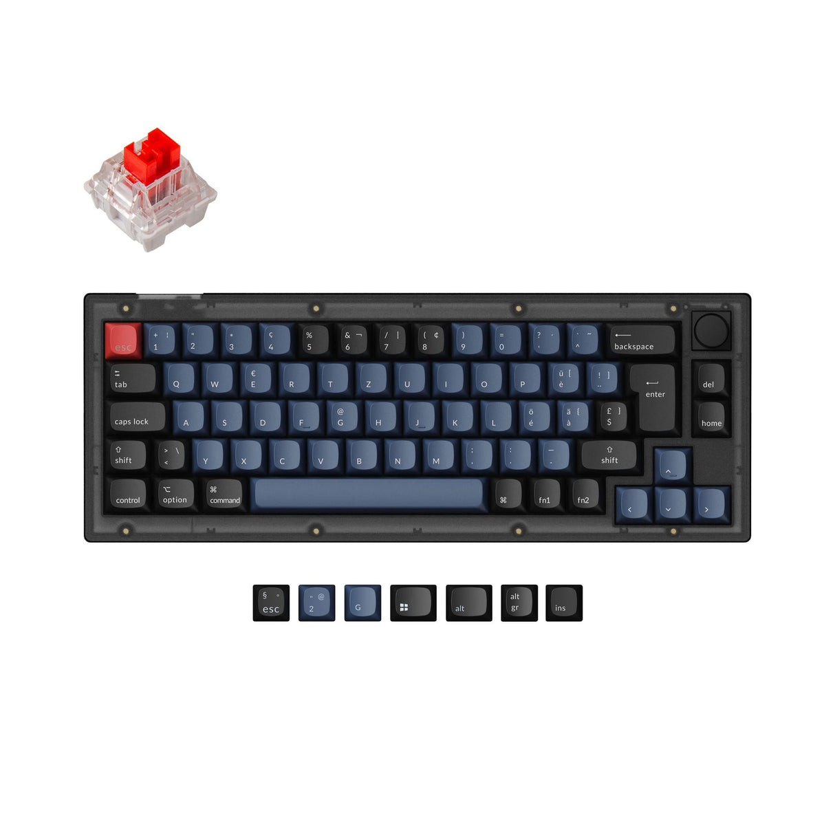 Coleção de layout ISO de teclado mecânico personalizado Keychron V2 QMK
