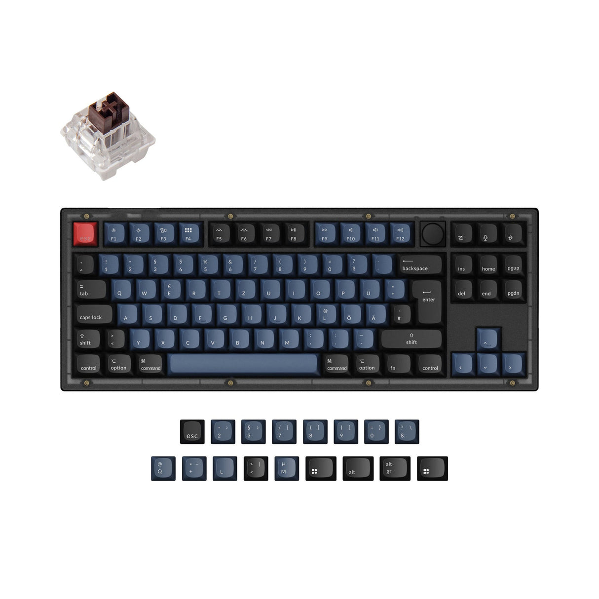 Coleção de layout ISO de teclado mecânico personalizado Keychron V3 QMK