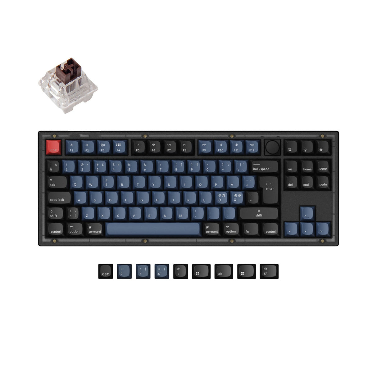 Coleção de layout ISO de teclado mecânico personalizado Keychron V3 QMK