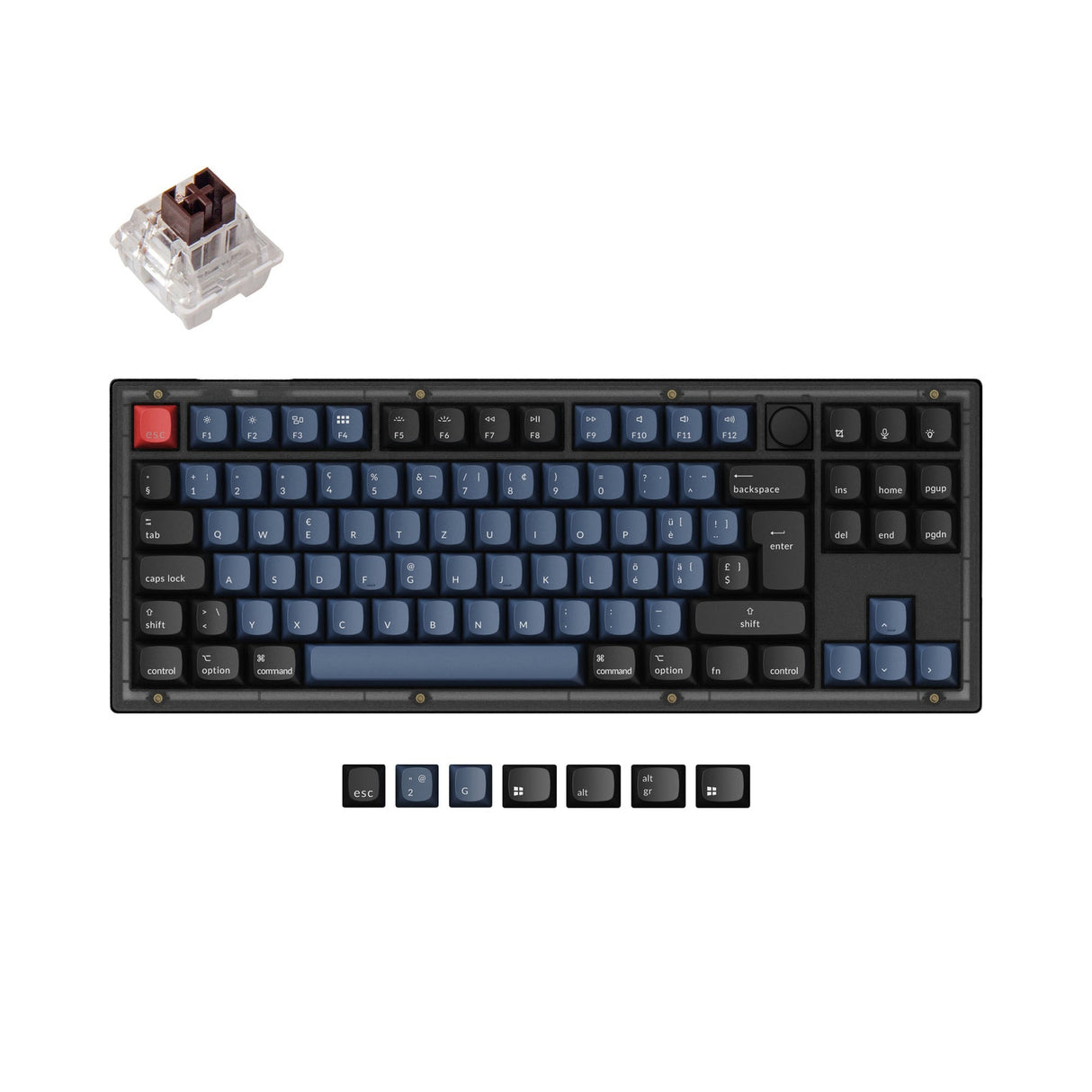 Coleção de layout ISO de teclado mecânico personalizado Keychron V3 QMK