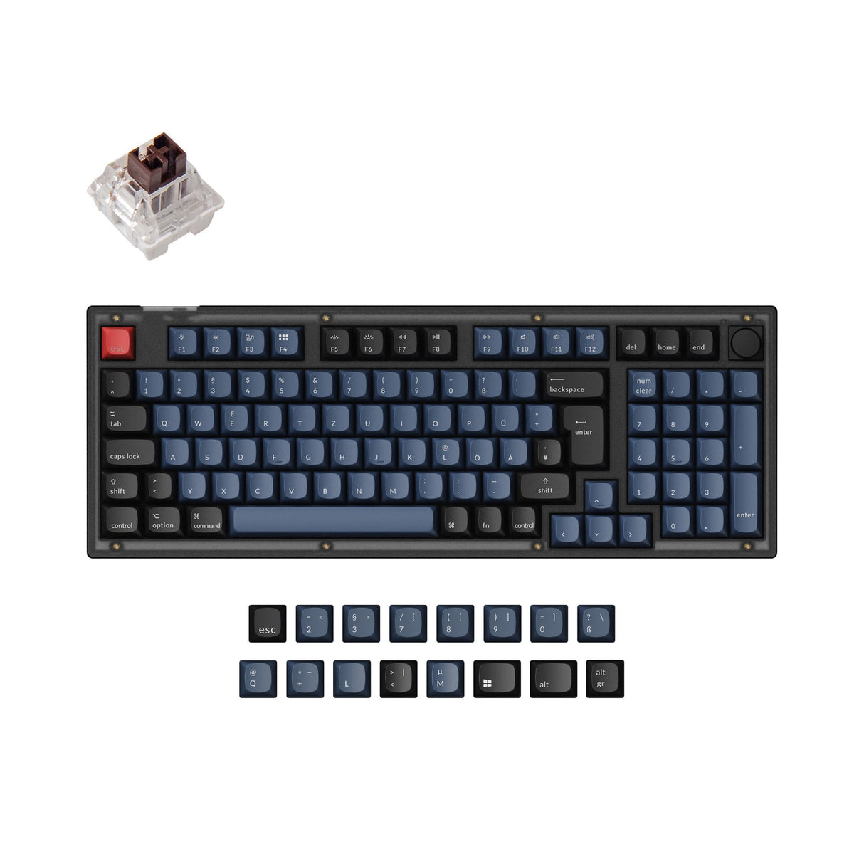 Coleção de layout ISO de teclado mecânico personalizado Keychron V5 QMK