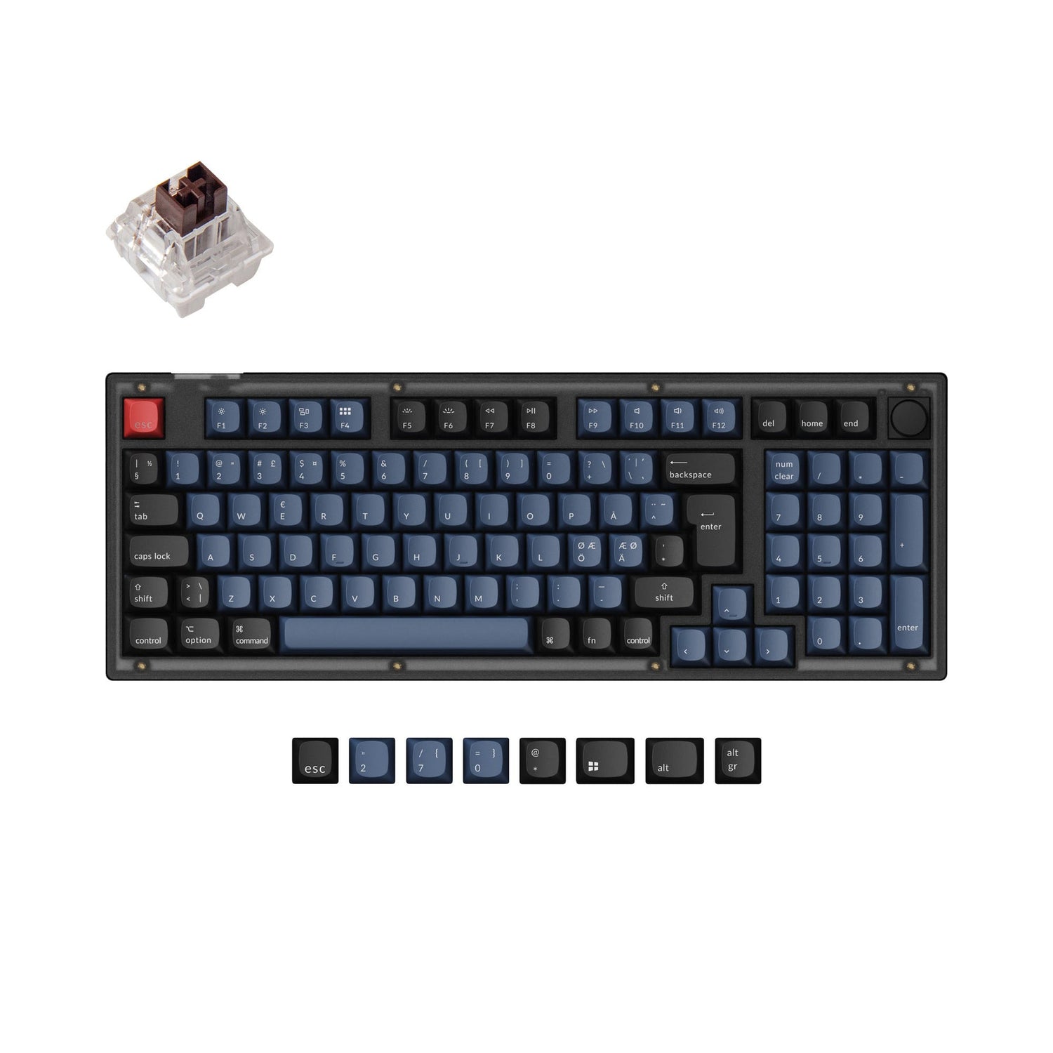 Coleção de layout ISO de teclado mecânico personalizado Keychron V5 QMK
