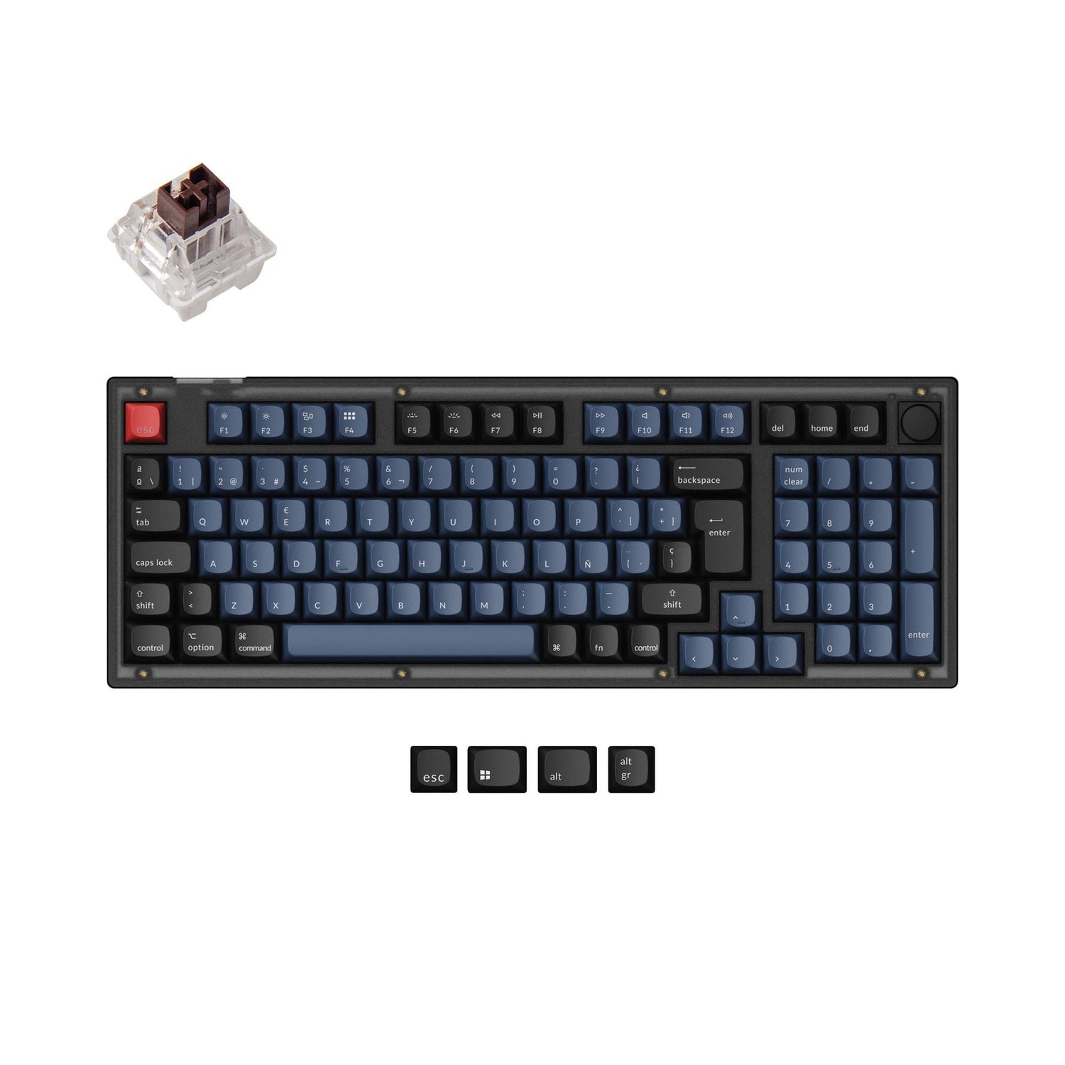 Coleção de layout ISO de teclado mecânico personalizado Keychron V5 QMK