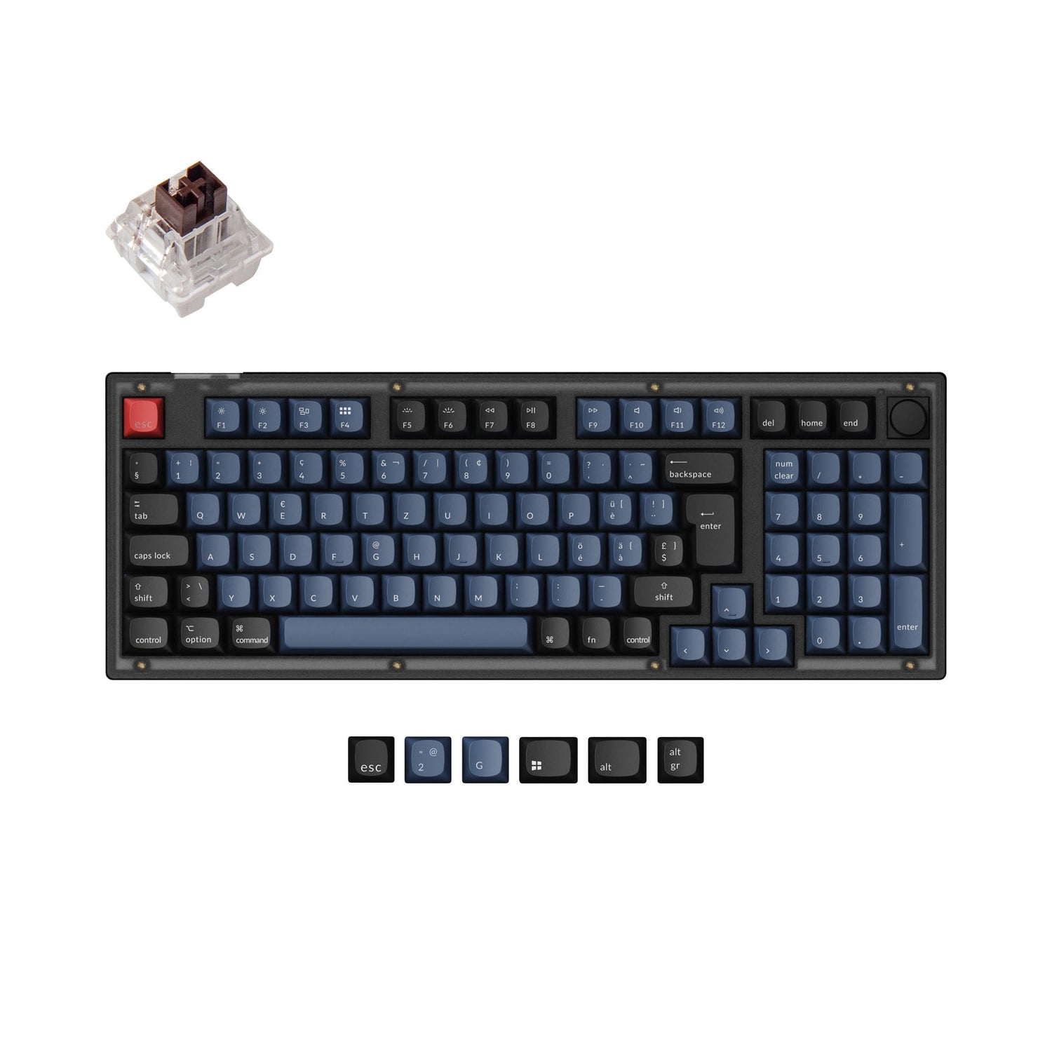 Coleção de layout ISO de teclado mecânico personalizado Keychron V5 QMK