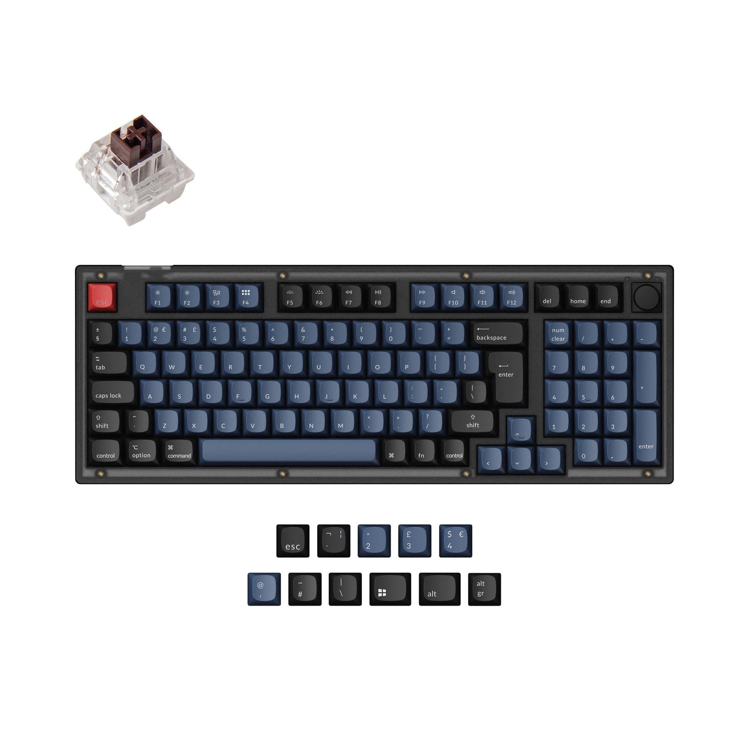 Coleção de layout ISO de teclado mecânico personalizado Keychron V5 QMK