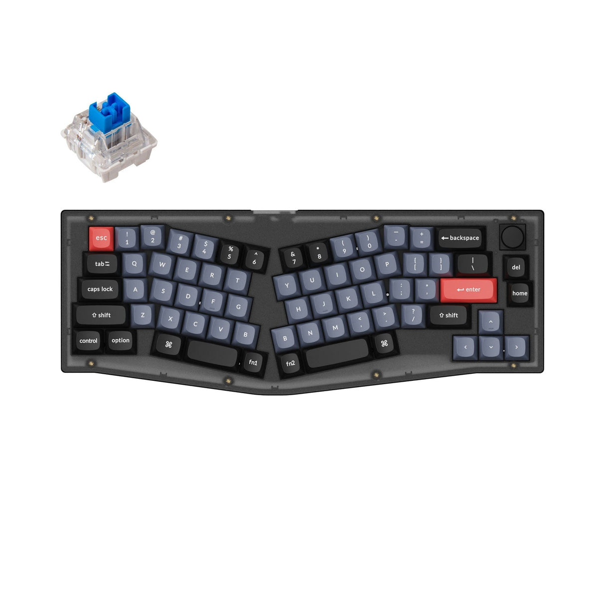 Keychron V8 (Alice Layout) Teclado mecânico personalizado QMK (Layout ANSI dos EUA)