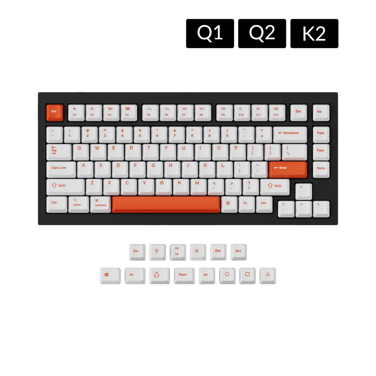 Conjunto de teclas OEM Dye-Sub PBT - Laranja
