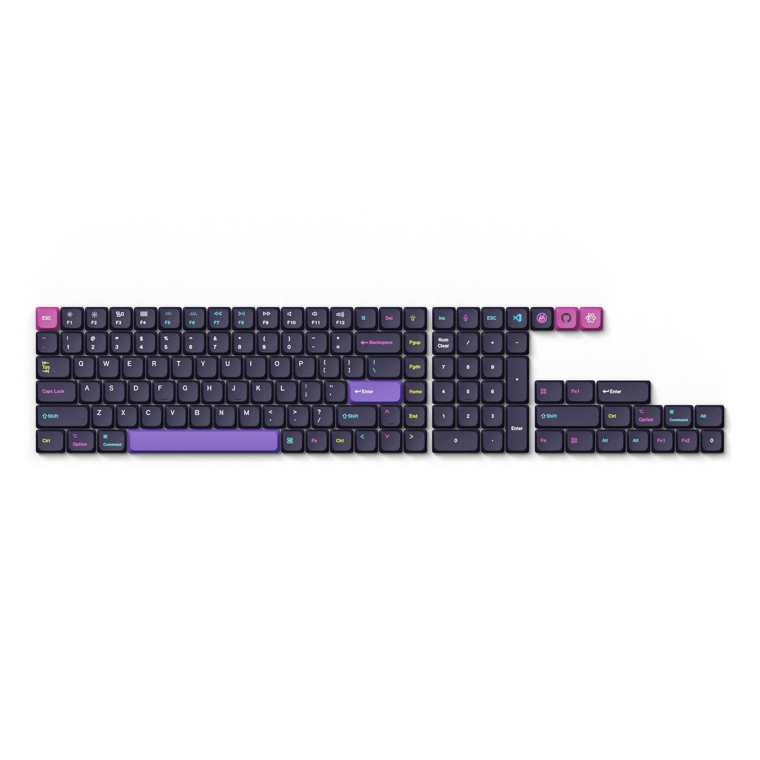 Conjunto completo de teclas de baixo perfil Dye-Sub PBT LSA