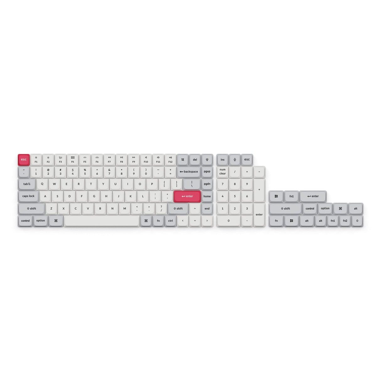 Conjunto completo de teclas de baixo perfil Dye-Sub PBT LSA