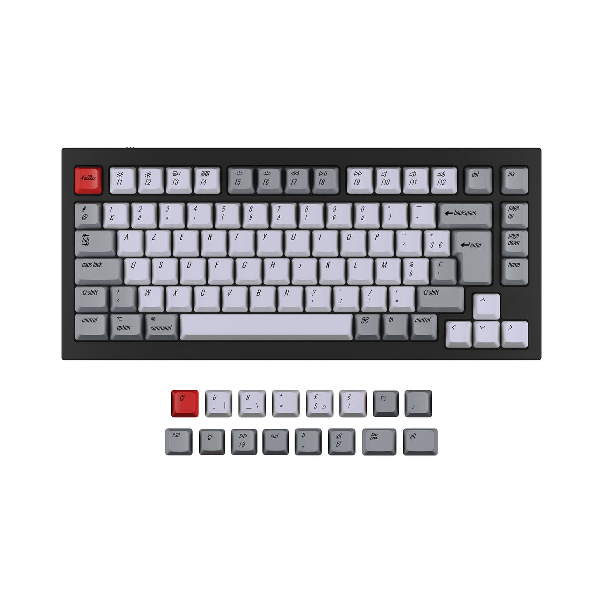 Juego de teclas PBT Dye-Sub OEM ISO Q1 y Q1 Pro y V1 y K2 y K2 Pro