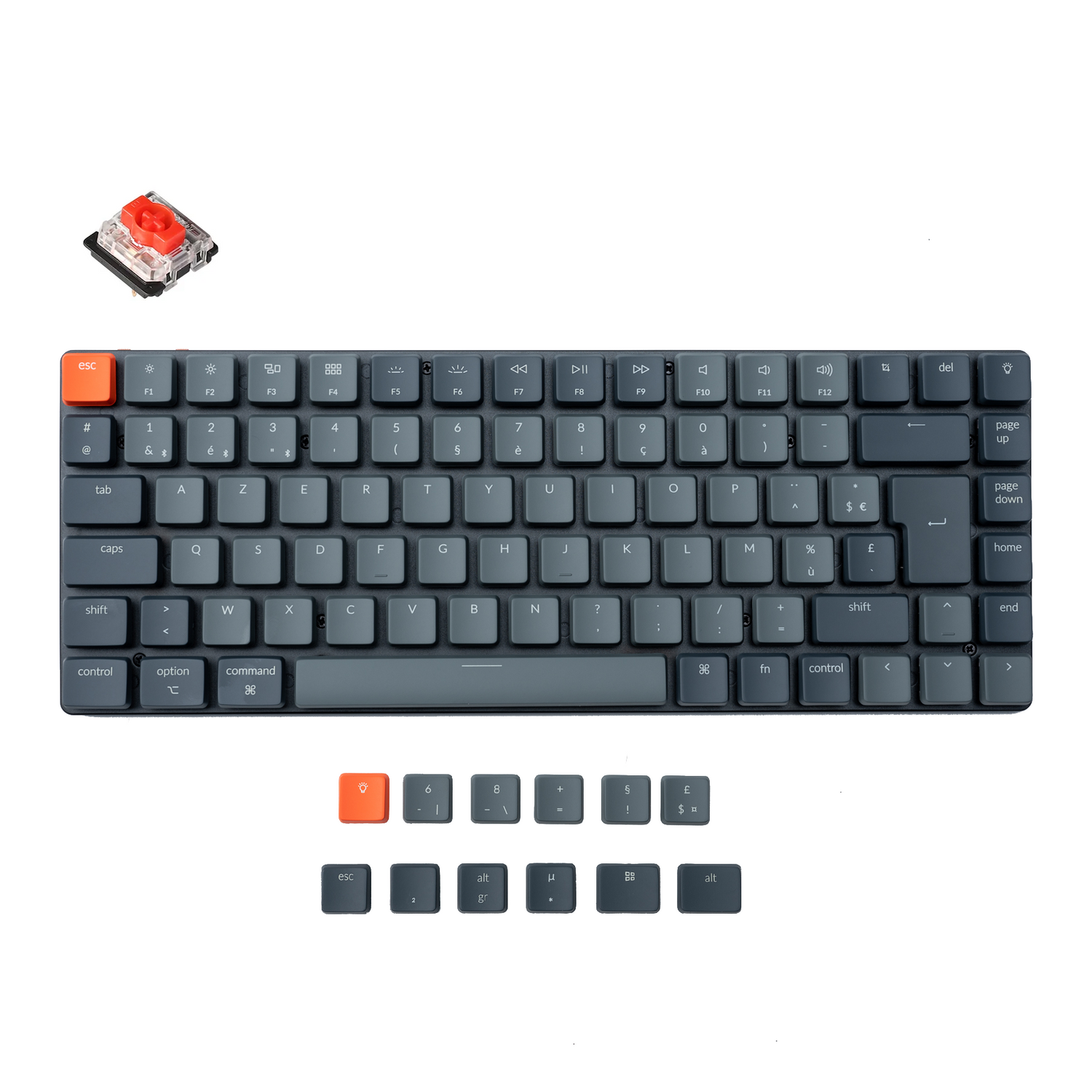 Teclado mecânico sem fio ultrafino Keychron K3 Layout FR-ISO