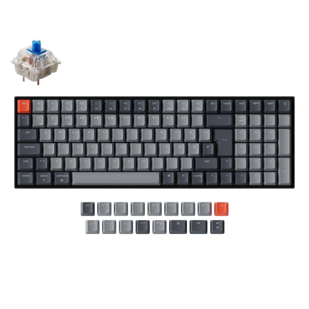 Teclado mecánico inalámbrico Keychron K4 (diseño ISO-DE alemán) - Versión 2