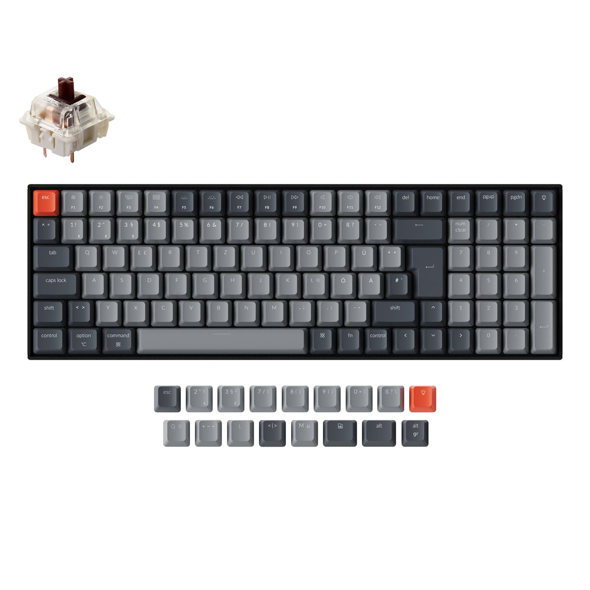 Teclado mecánico inalámbrico Keychron K4 (diseño ISO-DE alemán) - Versión 2