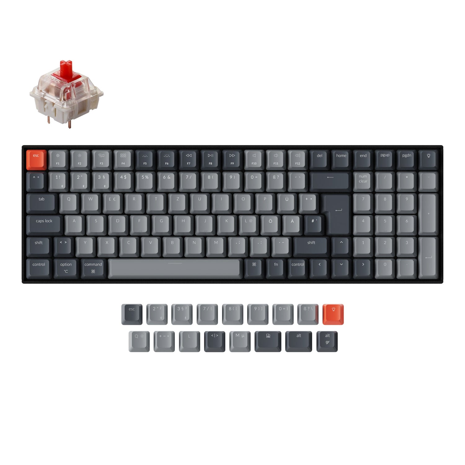 Teclado mecánico inalámbrico Keychron K4 (diseño ISO-DE alemán) - Versión 2
