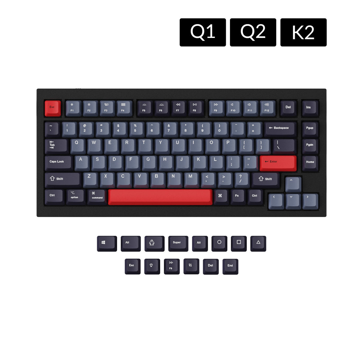 Conjunto de teclas OEM Dye-Sub PBT - Vermelho Dolch