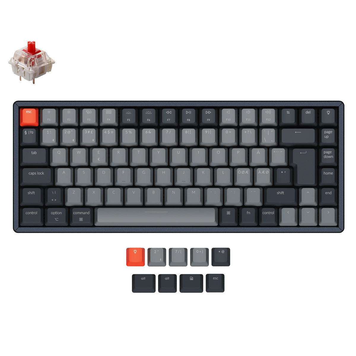 Teclado mecánico inalámbrico Keychron K2 (diseño ISO nórdico) - Versión 2