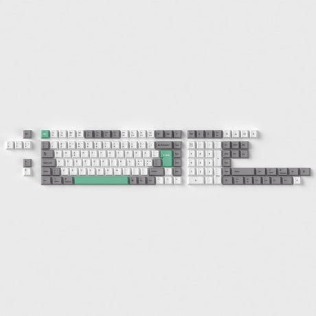 ISO Cherry Profile Dye-Sub PBT Full Set Keycap Set - Gray White Mint