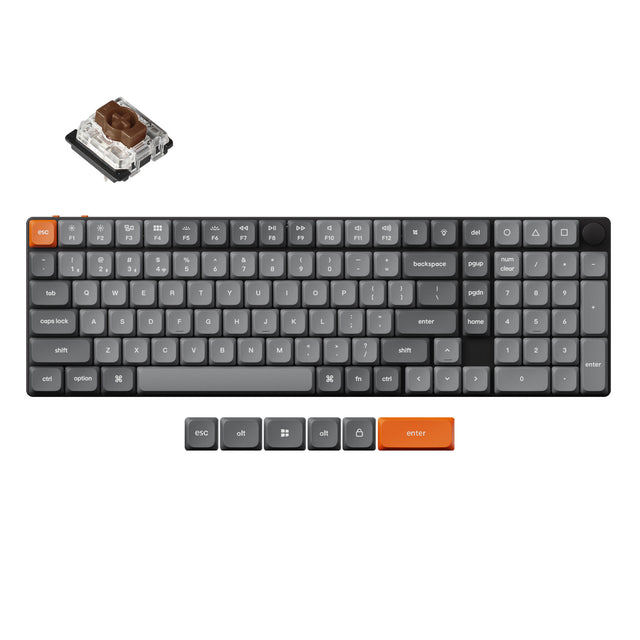 keychron K1 MAX 茶軸 Keychron K17 Max QMK Wireless Custom Mechanical Keyboard