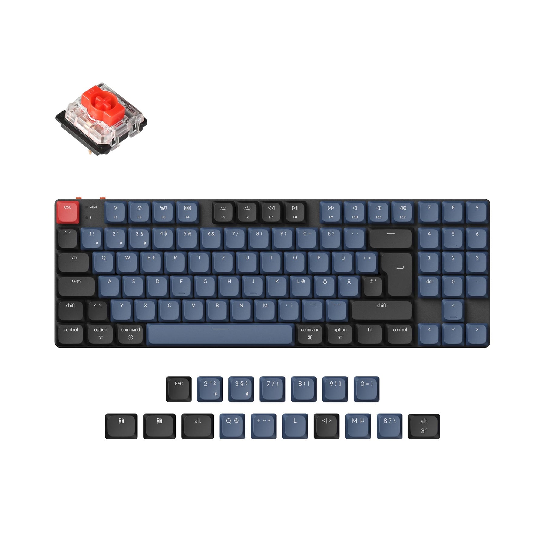 Coleção de layout ISO de teclado mecânico personalizado sem fio Keychron K13 Pro QMK/VIA
