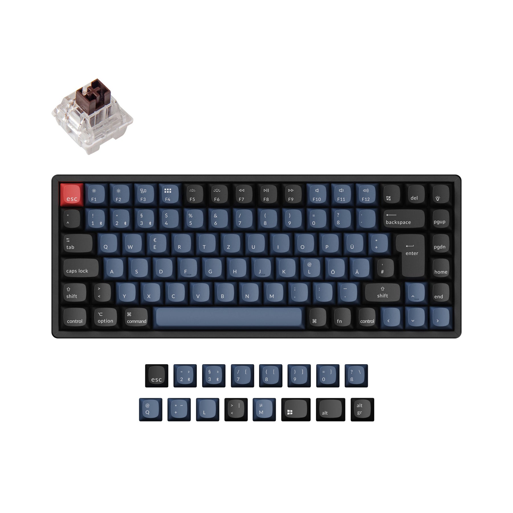 Colección de diseño ISO del teclado mecánico inalámbrico Keychron K2 Pro QMK/VIA