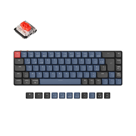 Coleção de layout ISO de teclado mecânico personalizado sem fio Keychron K7 Pro QMK/VIA