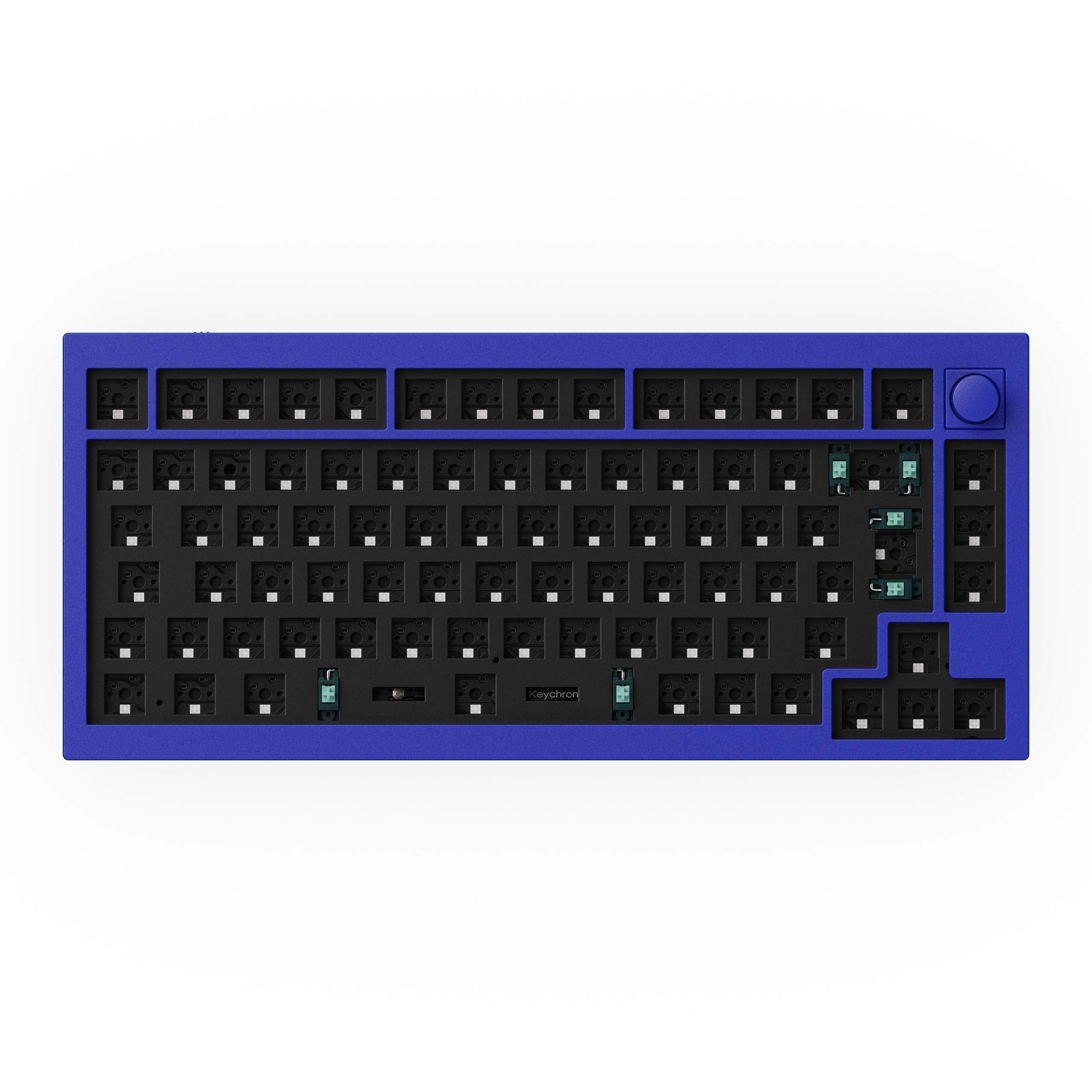 Keychron-Q1-75-percent-QMK-Custom-Mechanical-Keyboard-version-2-barebone-knob-ISO-blue