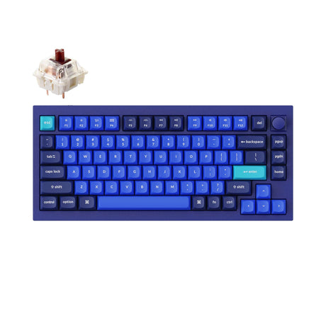 Keychron-Q1-Custom-Mechanical-Keyboard-QMK-OSA-PBT-Keycap-Knob-Blue-Gateron-G-Pro-Brown