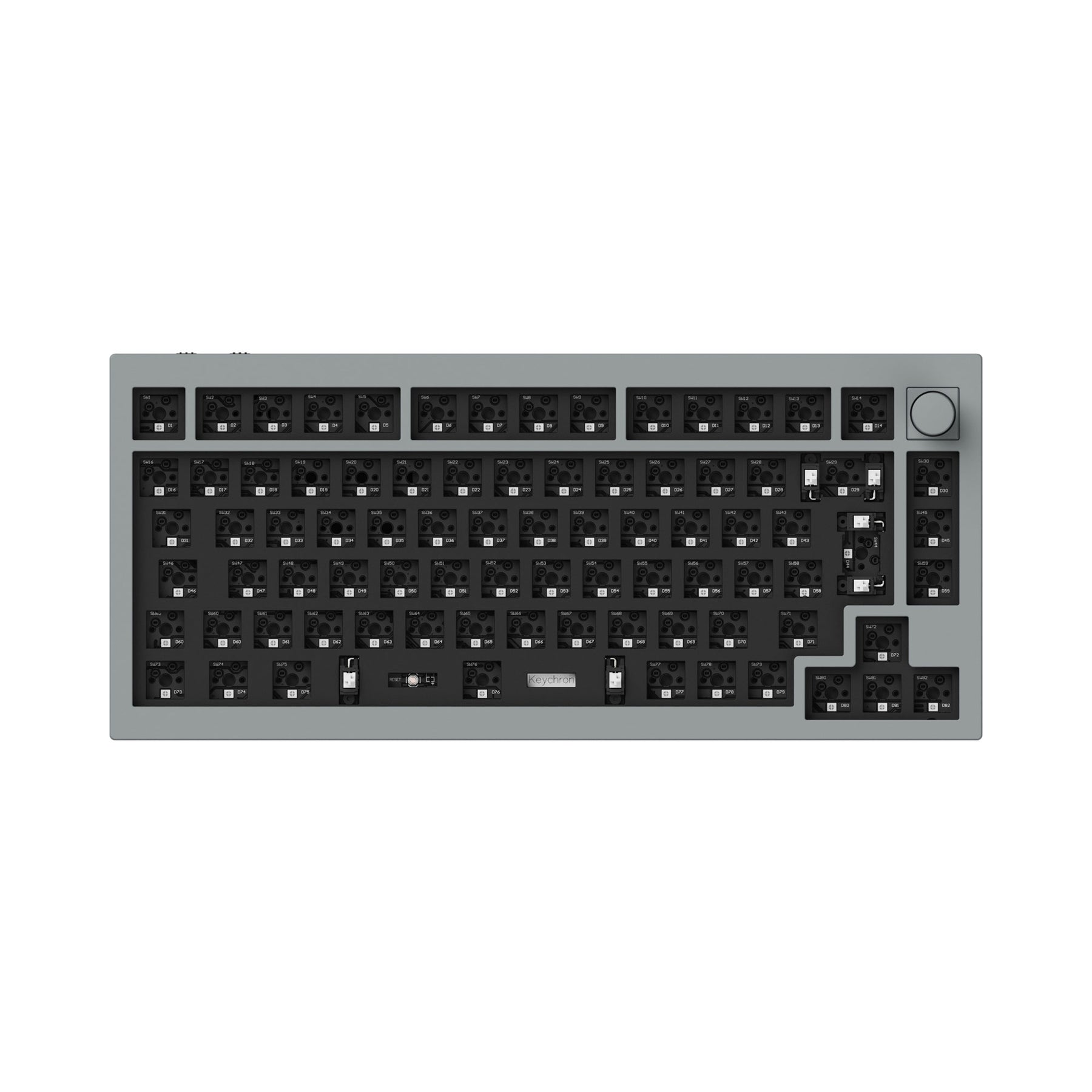 Keychron q1 pro qmk/via coleção de layout iso de teclado mecânico personalizado sem fio