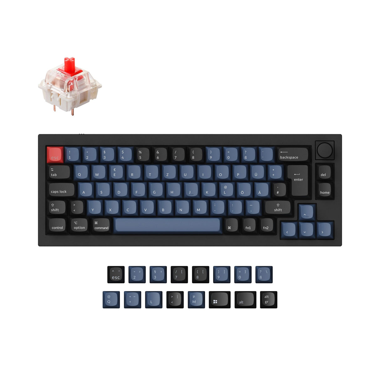 Coleção de layout ISO de teclado mecânico personalizado Keychron Q2 QMK