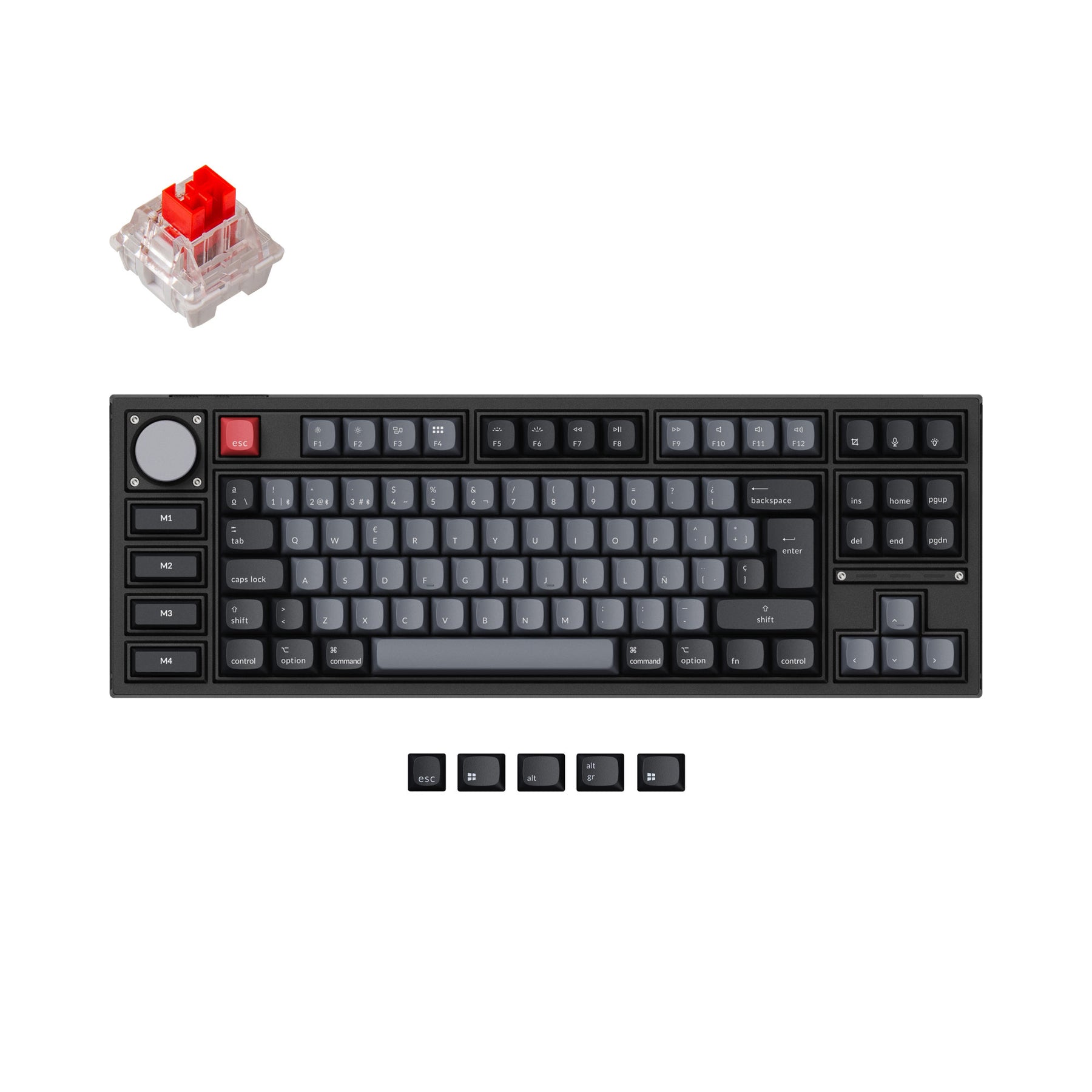 Keychron q3 pro qmk/via coleção de layout iso de teclado mecânico personalizado sem fio