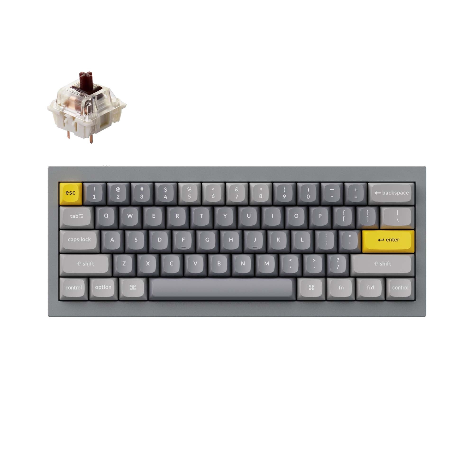 Keychron-Q4-60-Percent-Layout-QMK-Mechanical-Keyboard-grey-GateronGprobrownswitch-A