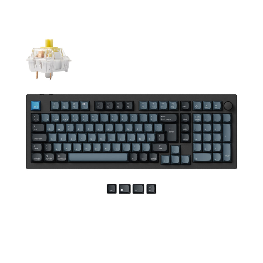 Keychron q5 pro qmk/via coleção de layout iso de teclado mecânico personalizado sem fio