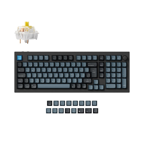 Keychron q5 pro qmk/via coleção de layout iso de teclado mecânico personalizado sem fio