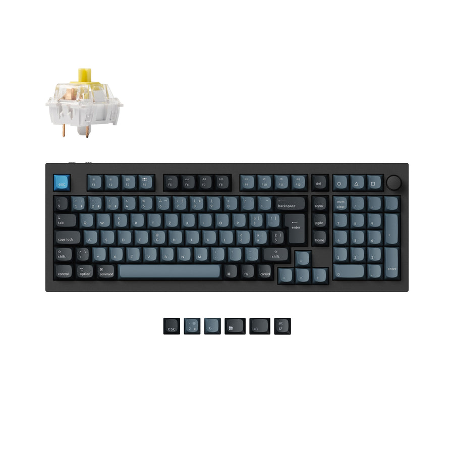 Keychron q5 pro qmk/via coleção de layout iso de teclado mecânico personalizado sem fio