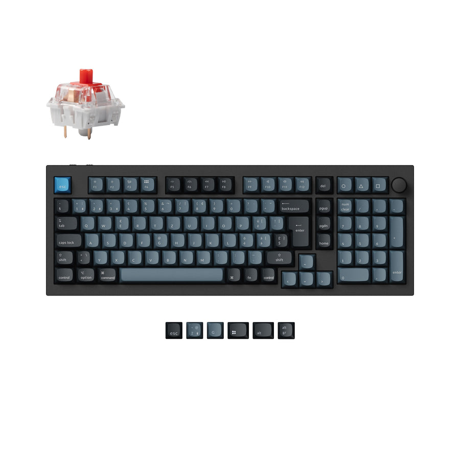 Keychron q5 pro qmk/via coleção de layout iso de teclado mecânico personalizado sem fio