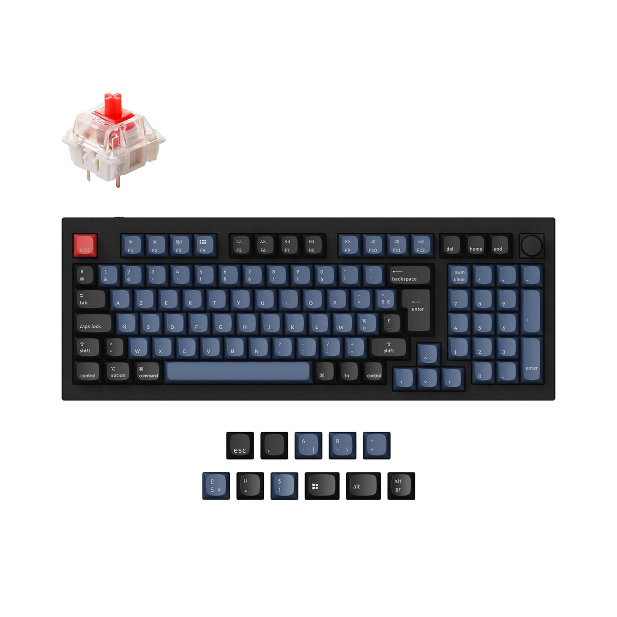 Coleção de layout ISO de teclado mecânico personalizado Keychron Q5 QMK