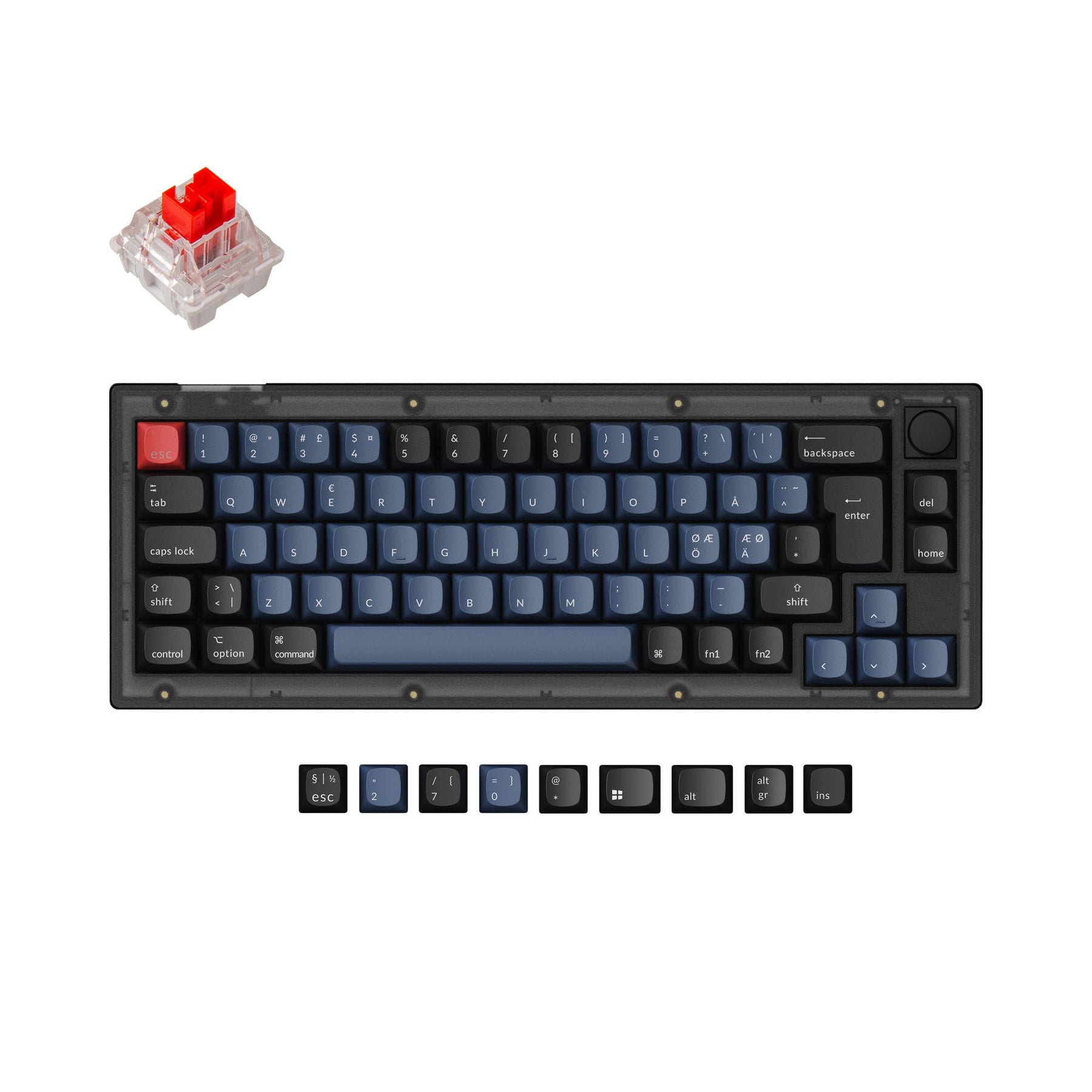 Coleção de layout ISO de teclado mecânico personalizado Keychron V2 QMK