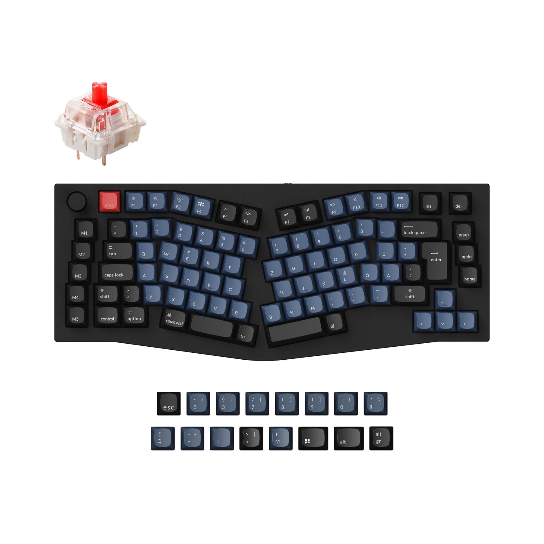 Keychron Q10 (Alice Layout) QMK Custom Mechanical Keyboard ISO Layout Collection
