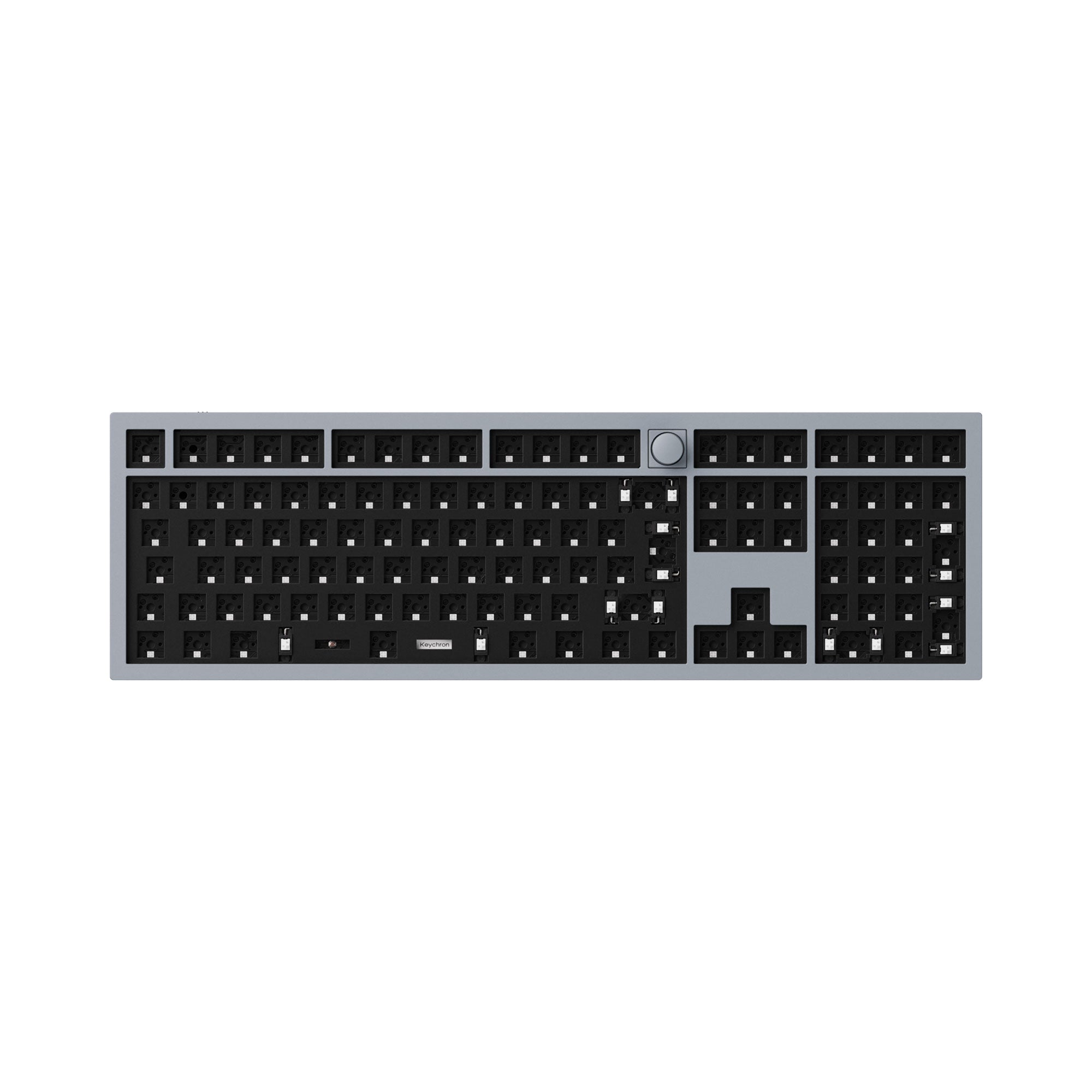 Keychron Q6 QMK/VIA custom mechanical keyboard knob version full size aluminum for Mac Windows Linux barebone grey frame
